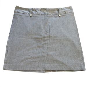 Jennifer and Grace Seersucker Black and White Striped Pencil Skirt Size 12 NWT